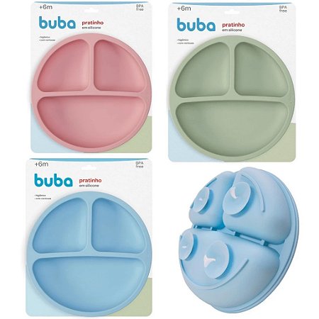 Pratinho em Silicone com Ventosa Buba Macio Prato Bebê