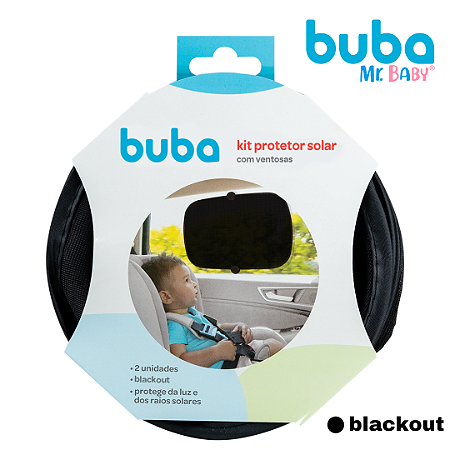 KIT Protetor Solar BLACKOUT para Carro Buba com 2 unidades Ventosa Infantil Bebê