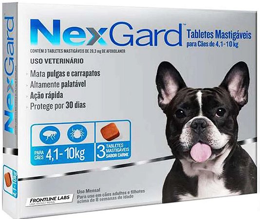 NEXGARD 4,1 A 10 KG 1CX C 3 COMPRIMIDOS