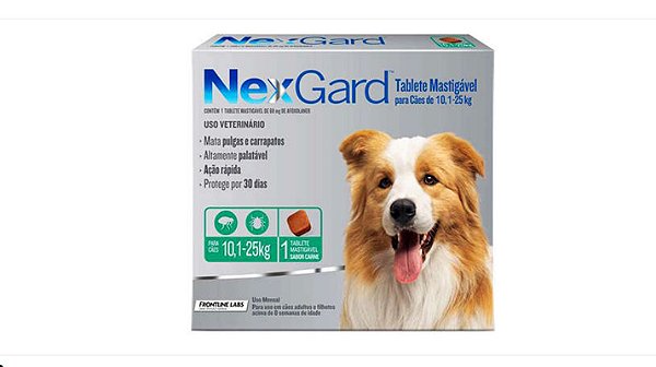 NEXGARD 10,1 A 25 KG CX C 3 COMPRIMIDOS