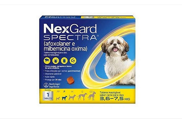 NEXGARD SPECTRA P 3,6 A 7,5 KG CX C 1 COMPRIMIDO