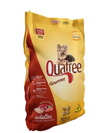 QUATREE GOURMET CÃES ADULTOS RAÇAS PEQUENAS - PEIXE, CARNE E FRANGO