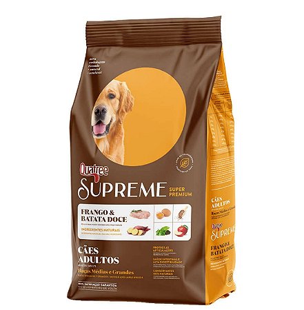 QUATREE SUPREME CÃES ADULTOS RAÇAS MÉDIAS E GRANDES - FRANGO E BATATA DOCE