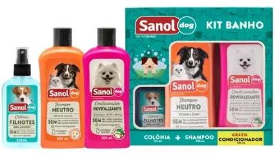 KIT SANOL DOG DE SHAMPOO, COLÔNIA E CONDICIONADOR