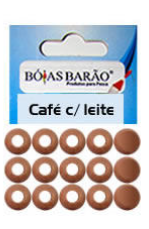 MIÇANGA MINI REDONDA 8MM - FURO 3MM - C/ 15 UNIDADES - CAFÉ C/ LEITE FOSCA
