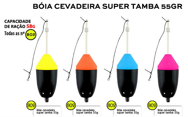 BÓIA CEVADEIRA SUPER TAMBA - 55g - COPO PRETO