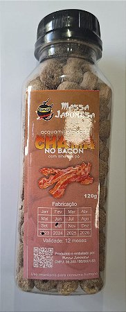 RAÇÃO CHAMA NO BACON COM ALHO ACQUAMIL FURADINHA BLINDADA - GARRAFA 120GR  - MASSA JAPONESA