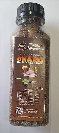 RAÇÃO CHAMA NA PELE DE FRANGO ACQUAMIL FURADINHA BLINDADA - GARRAFA 170GR  - MASSA JAPONESA