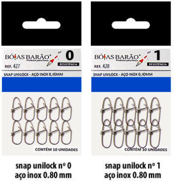 SNAP UNILOCK - AÇO INOX 0,80MM - C/10 UNIDADES
