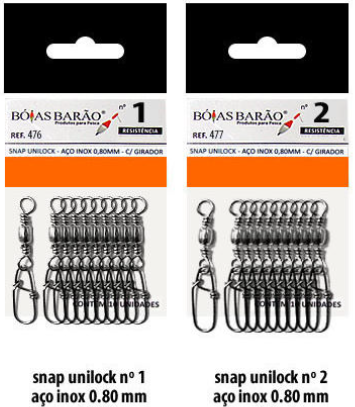 SNAP UNILOCK COM GIRADOR - AÇO INOX 0,80MM - C/GIRADOR C/10 UNIDADES
