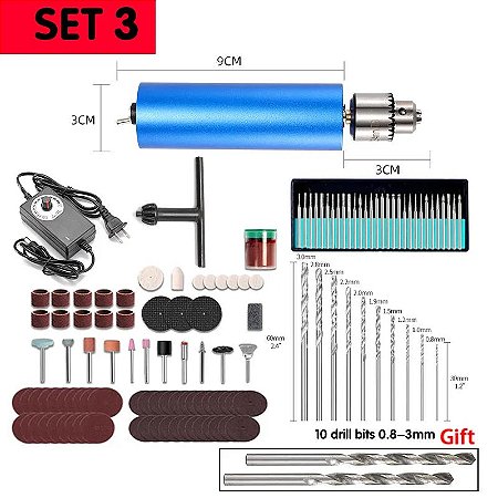 Brushless Mini Drill 385 Motor, Velocidade Variável, Ferramenta Rotativa Elétrica, Grinder Gravador, Corte, Poder de Polimento, DIY Dremel