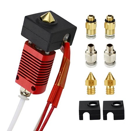 Extrusora montada Kit Hot End para Creality Ender 3 V2, Ender 3Pro, MK8 Bico de latão, bloco de aquecimento, impressora 3D Acessório, 0,4mm, 9pcs