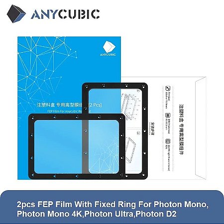 ANYCUBIC Photon Mono,Photon Mono 4K,Photon Ultra,D2 2pcs FEP Filme Com Anel Fixo Resina LCD 3D Impressora 3D Accessorise