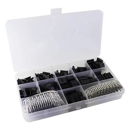 Dupont Cable Jumper Fio e Pin Header Housing Kit, 2.54mm, 2.54mm, Masculino Crimp Pins, Terminal Connector, 620Pcs