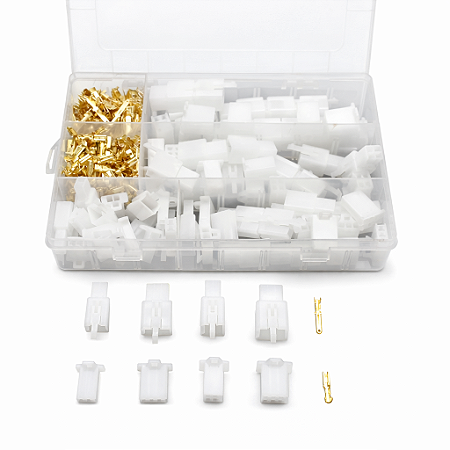 Kit Conectores Automotivos 2.8mm – 380 Peças (2, 3, 4 e 6 Pinos) Macho e Fêmea