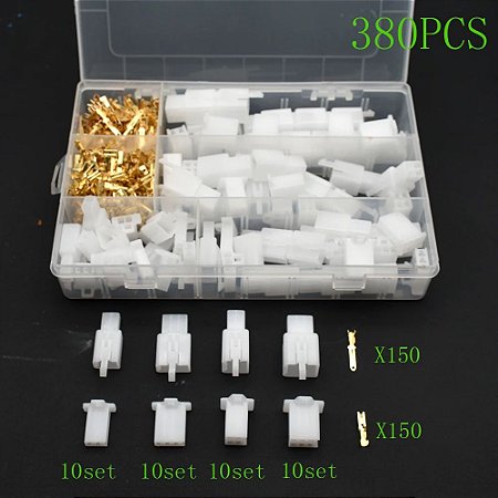 Carro Motocicleta 380Pcs Elétrica 2 3 4 6 Pin Masculino Feminino Terminais Automotivo 2.8 plug Kit Barco Fio Conector Terminal