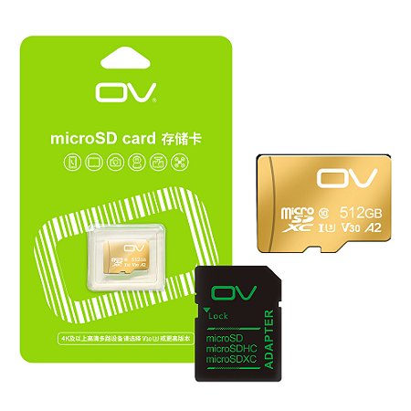 OV Mini Cartão Micro SD para Câmera Drone, Memória TF Flash SD