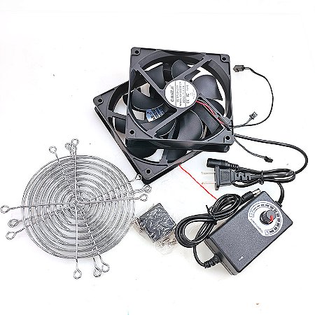 BTC Mining Machine Workstation Cabinet, Caso do servidor, ventilador do sistema de refrigeração com adaptador, 120mm, 2 Fans Set, 12V, 2700RPM, 0.3A