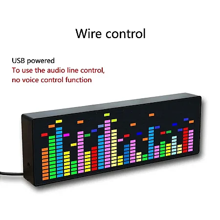 LED Light Music Spectrum Relógio Eletrônico, Voz Ritmo, Indicador de Nível de Áudio do Carro, Módulo VU Meter Board, 1Pc