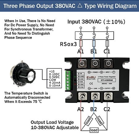 Módulo Regulador De Tensão AC, Regulador De Potência, Tiristor, Relé De Estado Sólido, Escurecimento, Controle De Potenciômetro, 3 Fase, 380V, 25A-400A