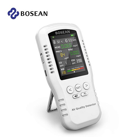 Bossean-Monitor de Qualidade do Ar Doméstico com Sensores Reais, Monitor de Temperatura e Umidade, CO2, CO, PM2.5, HCHO, TVOC