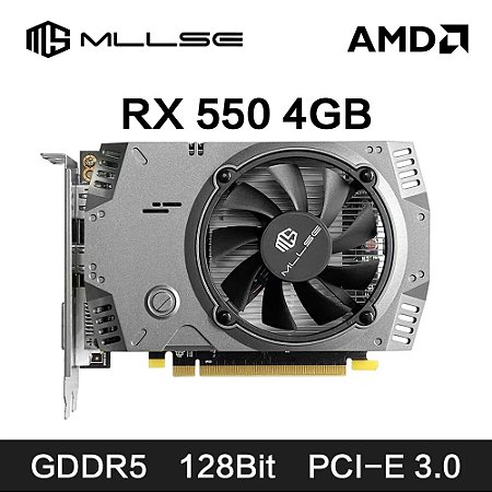 MLLSE AMD RX 550 4GB Placa Gráfica GDDR5 128Bit DVI HDMI DP PCI-E 3.0