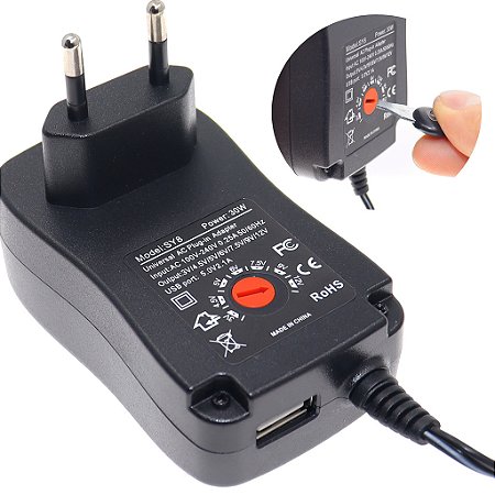 Adaptador de parede universal 30w, adaptador ac dc, 3v 4.5v 5v 6v 7.5v 9v 12v 2a