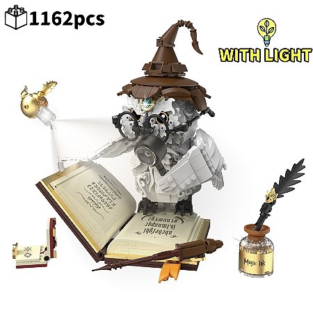 Coruja Mágica MOC – Kit de Blocos de Montar Criativos, Modelo Educacional DIY, Tijolos Técnicos para Crianças e Adultos