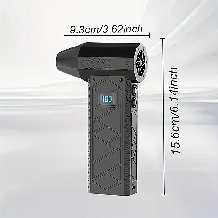 Mini Turbo Ventilador Elétrico 180.000 RPM – Recarregável, Velocidade Ajustável, Com Luz, Ideal para Limpeza de Carros e Poeira