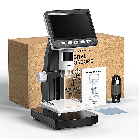 Microscópio Digital INSKAM LCD 4.3” 1000X – 1080P com LED e USB