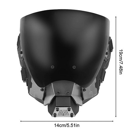 Máscara Tática Cyberpunk para Cosplay – Face Completa, Anti-Embaçante, Dupla Face Destacável, Ideal para Paintball, Wargame e Fantasias