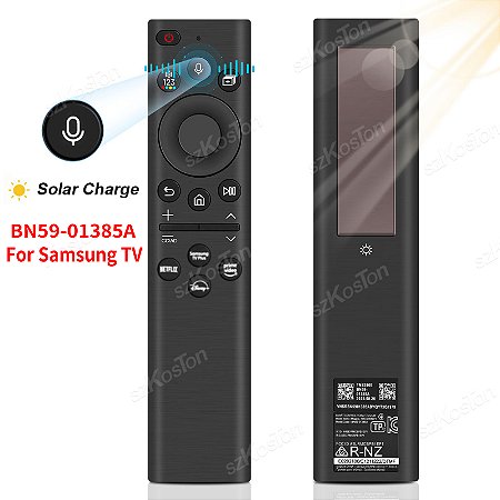 Controle Remoto Solar BN59-01385A para Samsung Smart TV – Substituto com Comando de Voz, Compatível com TVs 4K, 8K, QLED e The Frame