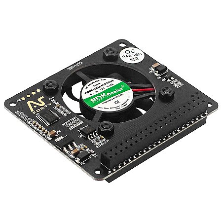 Chapéu de Ventilador Argon para Raspberry Pi 4B/3B+ – Controle de Temperatura com Botão Liga/Desliga e Suporte para Caso Argon Neo
