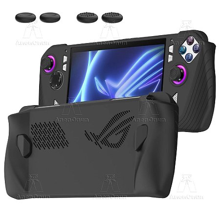 Capa Protetora p/ ROG Ally – Silicone Macio, Anti-Queda, Anti-Risco + Capas de Polegar p/ Joystick