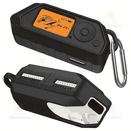 Capa Protetora p/ Flipper Zero – Silicone Preto, Anti-Queda, Anti-Risco, Antiderrapante, com Mosquetão