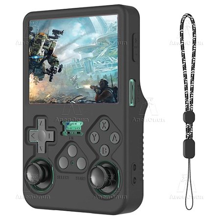 Capa Protetora p/ R36S – Silicone Preto, Anti-Queda, Anti-Risco, Antiderrapante, com Cordão, Capa Macia