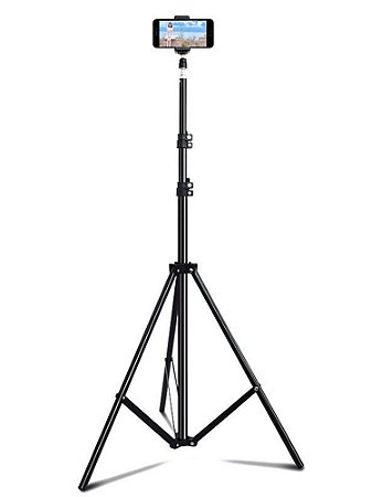 Tripé com Aterramento para Transmissão ao Vivo – Suporte Metálico para Câmera, Ring Light e Termômetro
