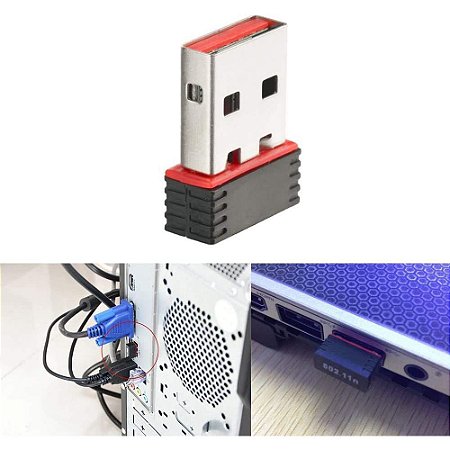 Adaptador Wi-Fi USB 150Mbps RTL8188 – Dongle Sem Fio p/ Raspberry Pi, PC, Notebook, Windows