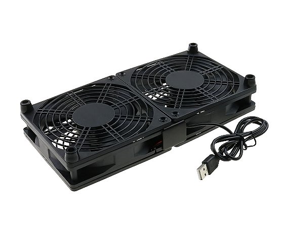 Ventilador de Refrigeração USB 5V para Roteador, PC e TV Box – Silencioso com Grade Protetora