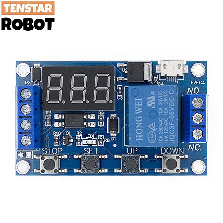 Módulo Relé com Temporizador 6–30V – Disparo Automático, Atraso e Ciclo Ajustável, Modelo 828