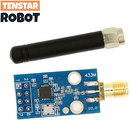 Módulo Sem Fio TENSTAR CC1101 433MHz – Transceptor com Antena SMA
