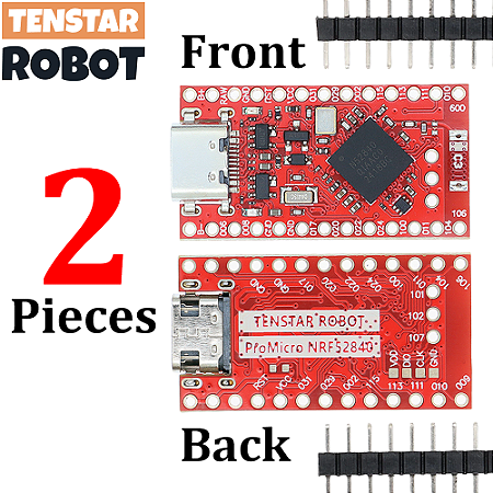 Kit 2 Placas de Desenvolvimento Tenstar NRF52840 Nano V2.0 – Bluetooth, Teclado Dividido Pro, Placa Vermelha