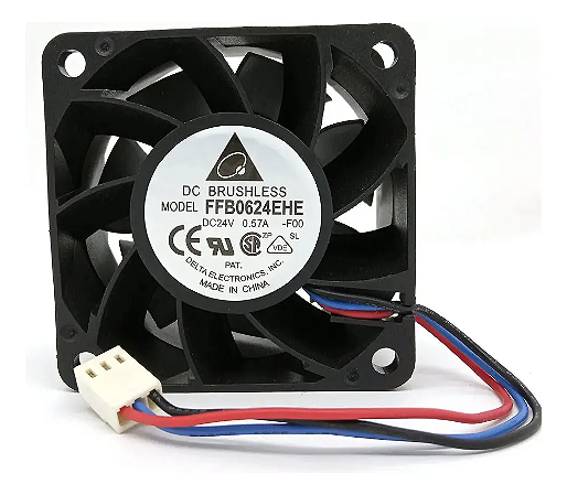 Ventilador Cooler Ffb0624ehe 24v 0,57a 60x60x38 3 Fios Novo