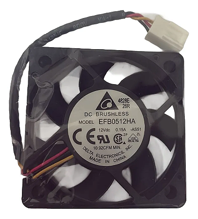 Cooler Efb0512ha 12v / 0,15a / 3 Fios / 50x50x10mm Com Nf