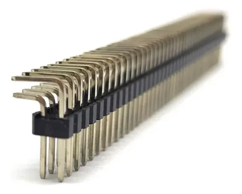 Barra De Pinos Macho Dupla 2x40x14 - Passo 2,54mm 90°