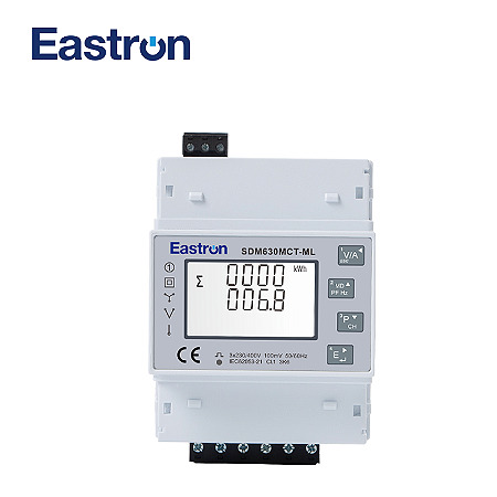 Medidor de Energia Trifásico SDM630MCT-ML-TCP – Multifuncional, Tela LCD, Trilho DIN, Saída TCP 100mV