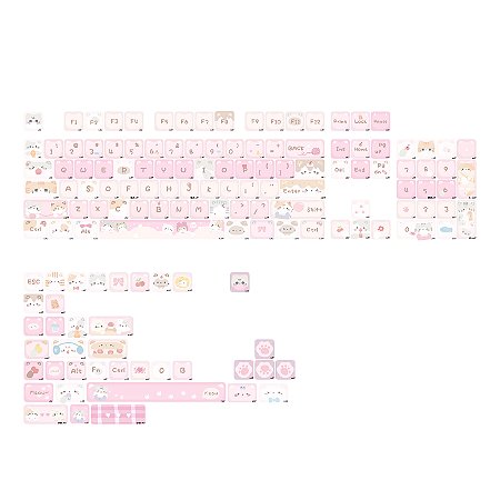 Keycaps KiiBOOM x Maorbeng Meow Meow Squad 141 Teclas PBT Perfil MAO