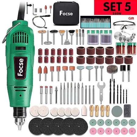 Mini Retífica Elétrica Dremel 260W – 5.000 a 31.000 RPM, Com Acessórios, Para Gravação, Corte e Polimento