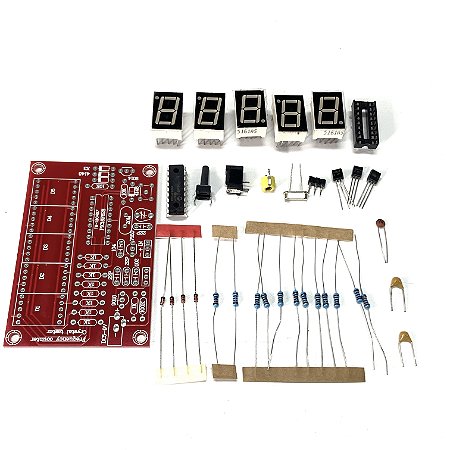 Kit DIY Medidor de Frequência 1Hz-50MHz – Display Digital de 5 Dígitos para Medição de Cristais
