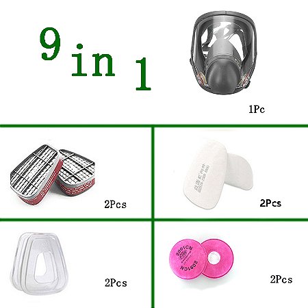 Máscara de Gás Facial Completa 6800 | Anti-nevoeiro, Poeira, Formaldeído - Proteção Industrial